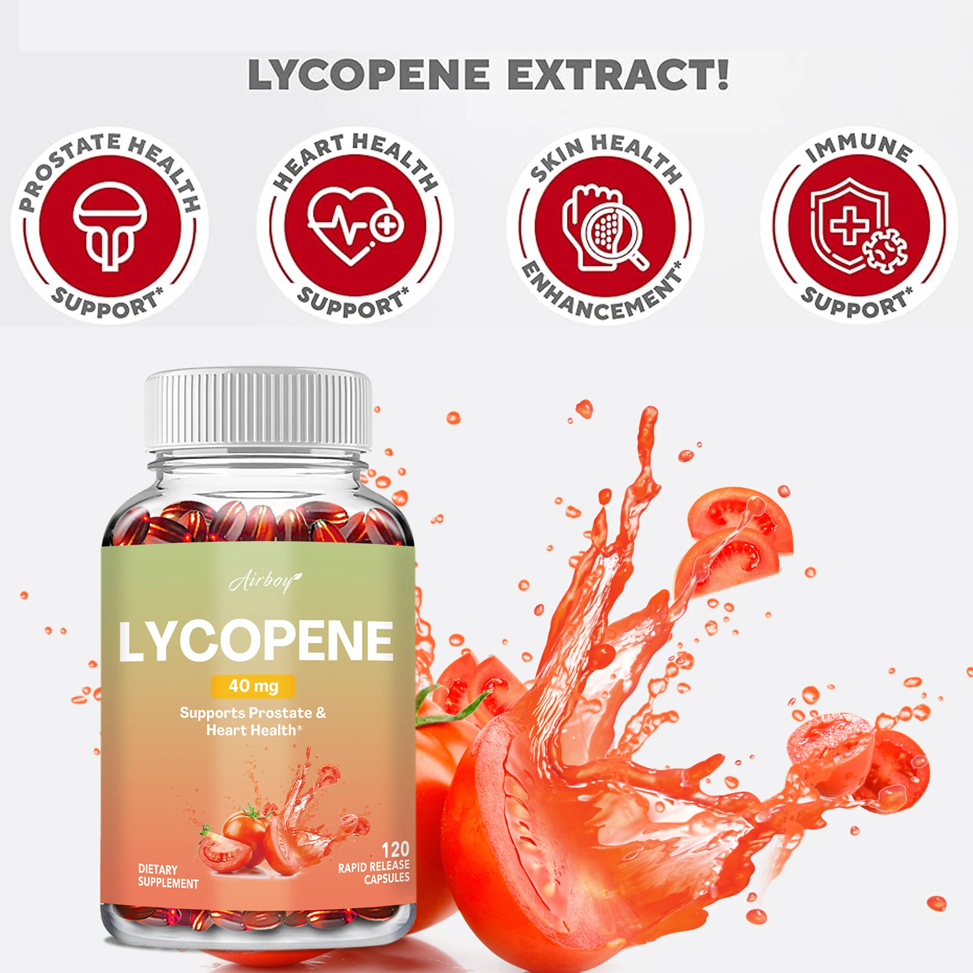 Lycopene - Prostate and Heart Health Support Enhance Immunity, Urinary Tract Health