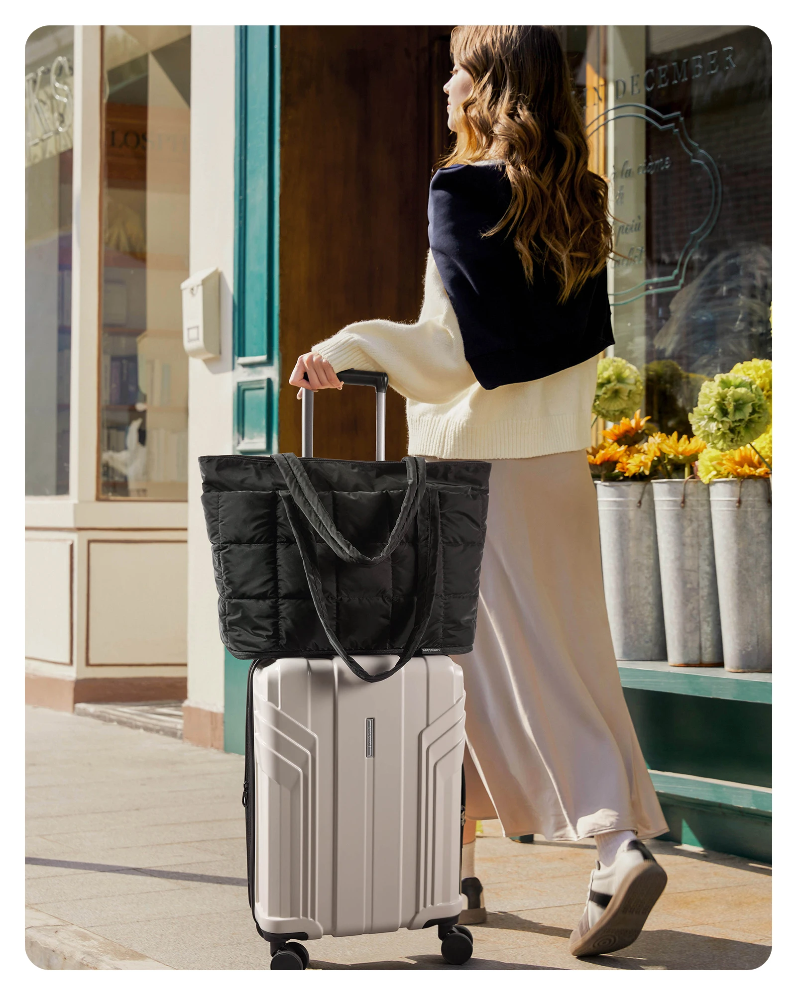 BAGSMART дорожная большая сумка женская расширяемая сумка для ручной клади на молнии водостойкая стеганая сумка для выходных для работы медсестры