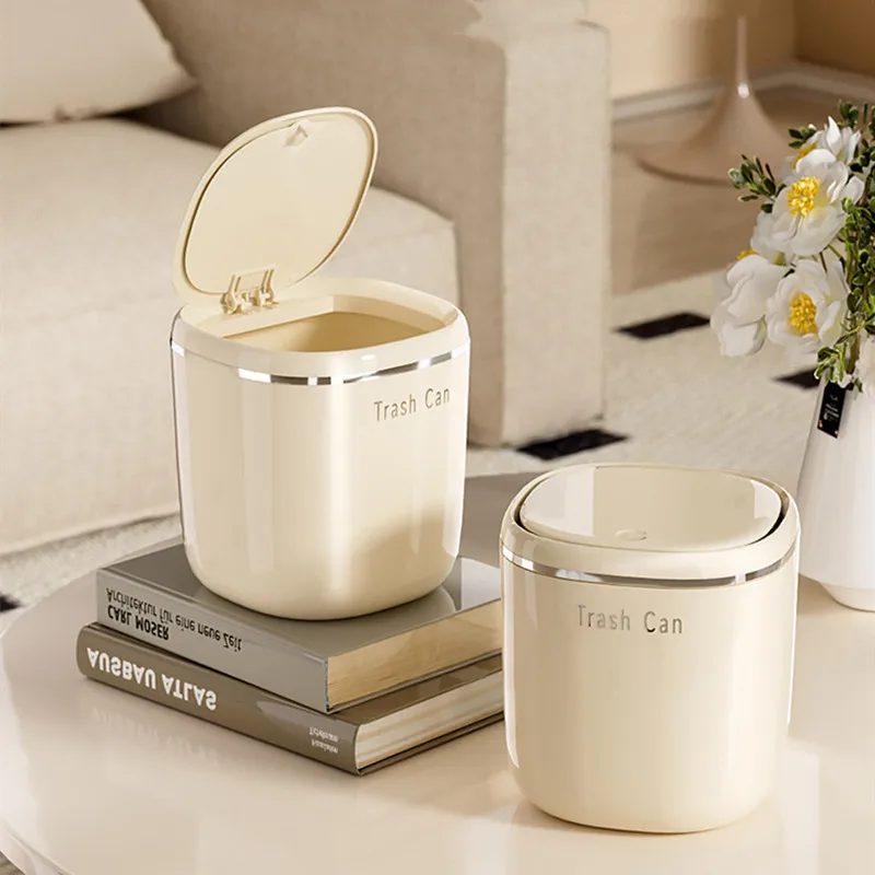 Samll poubelles avec couvercles poubelle de bureau de Style presse adaptée aux salles de bains bureaux chambres bureaux poubelle en plastique