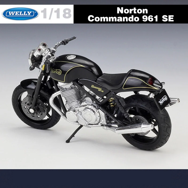 WELLY 1:18 Norton Commando 961 SE Alloy Motorcycle Model Diecast Metal Street Racing Motorcycle Model Simulation Childrens Gifts