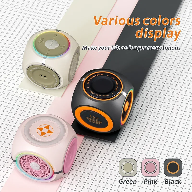 T11 Mini Fingertip Gyro Bluetooth Speaker Portable Wireless Spinner Speaker With RGB Light Stylish Stress Relief subwoofer gifts