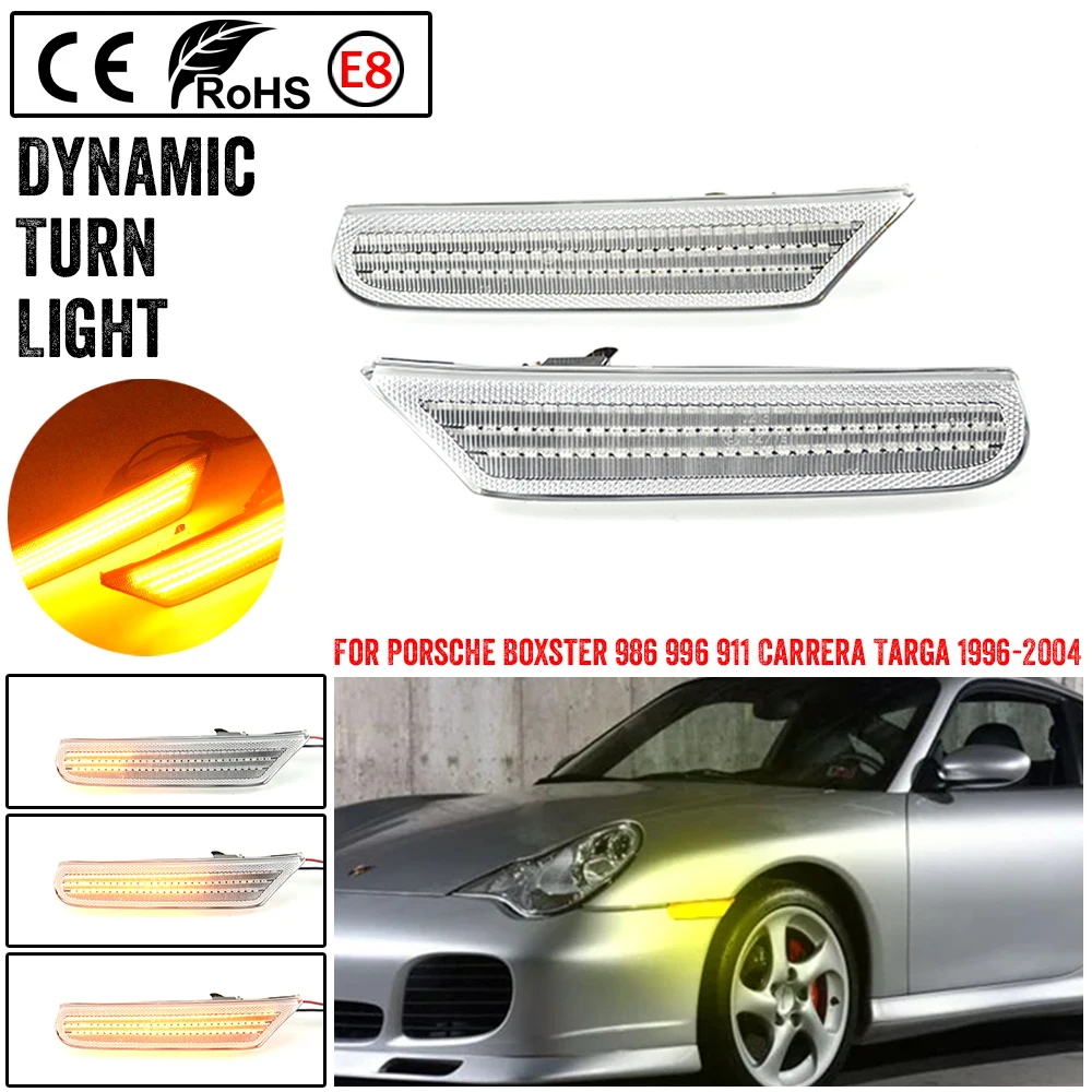 Luces LED de señal de giro lateral para Porsche Boxster 986 Porsche 996 911 Carrera 4 S 4S Targa