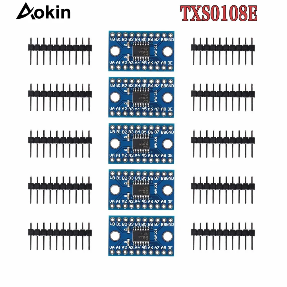 5Pcs TXS0108E 8 Kanal Logic-Level-Converter Bi-Directional High Speed Full Duplex Level Shifter 3,3 V 5V für Arduino Raspberry