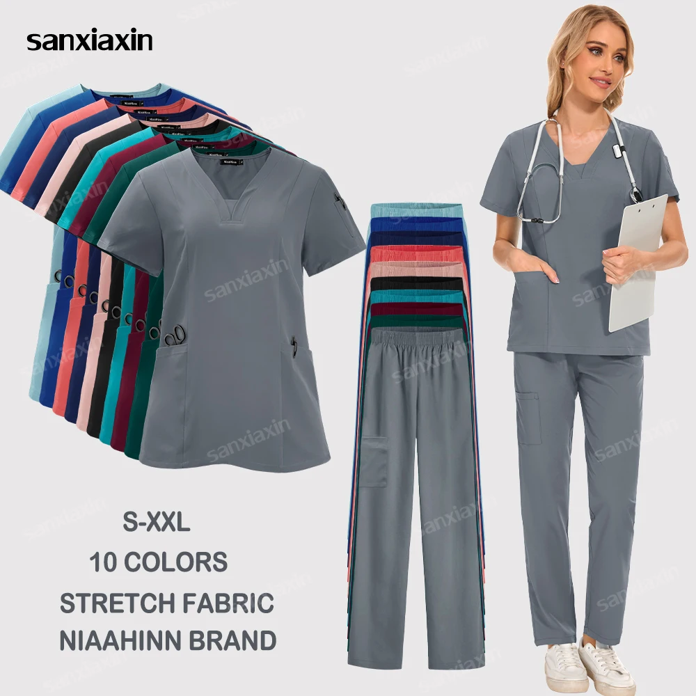 Uniformes cirúrgicos para mulheres, Beauty SPA Workwear, Pet Clinic Store, Roupas de trabalho para odontologia veterinária, Medical Scrubs Set, Uniformes de enfermagem