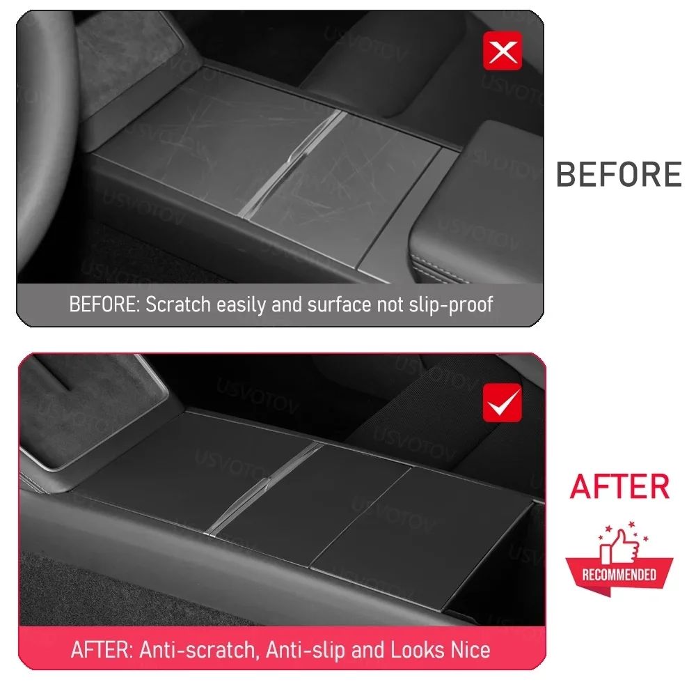 Mittelkonsolen-Organizer-Ablage für Tesla Model 3 YL Y Juniper 2026 2025 Mittelkonsole Aufkleber Armlehnen-Aufbewahrungsbox – Detail 4