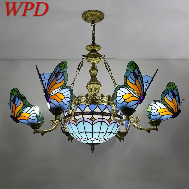 

WPD Butterfly Chandelier Luxury Art Living Room Restaurant Bedroom Villa Hotel Cafe Bar KTV Club Color Glass Pendant Light