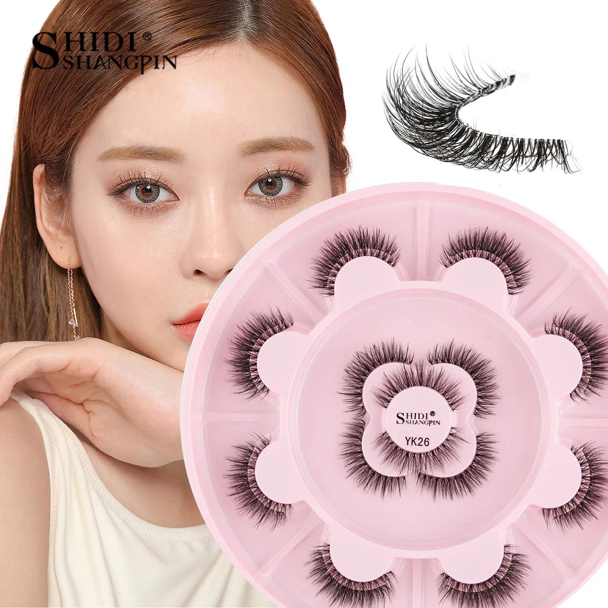 Lanjinglin 3/11 par naturalnych 3D sztuczne rzęsy puszyste sztuczne rzęsy zestaw do makeupu rzęsy z norek sztuczne rzęsy maquiagem