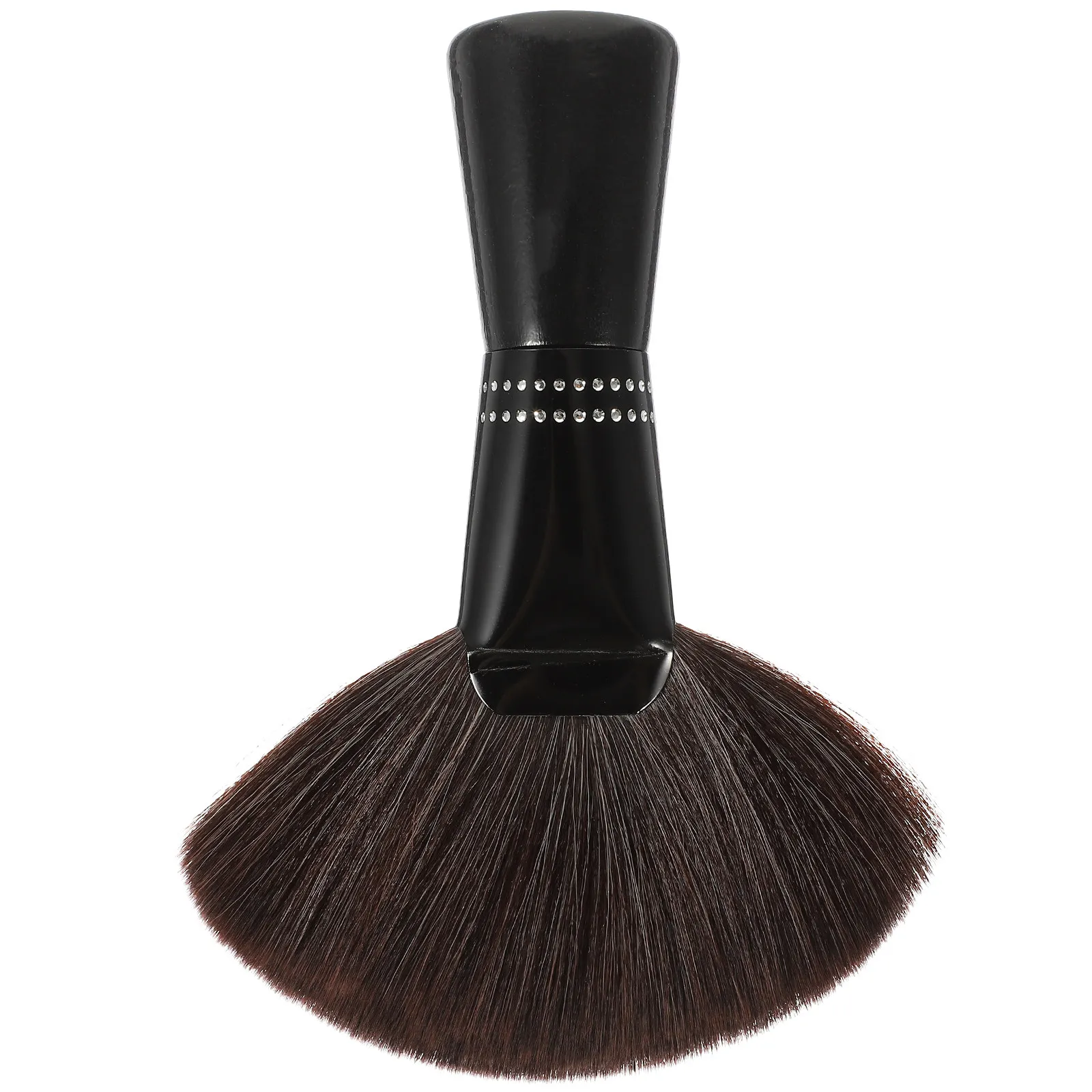 Fan Shape Professional Face Powder Brush Ultra-Soft Nylon Bristles Anti-Skid Acrylic Handle for Daily and Professional Makeup