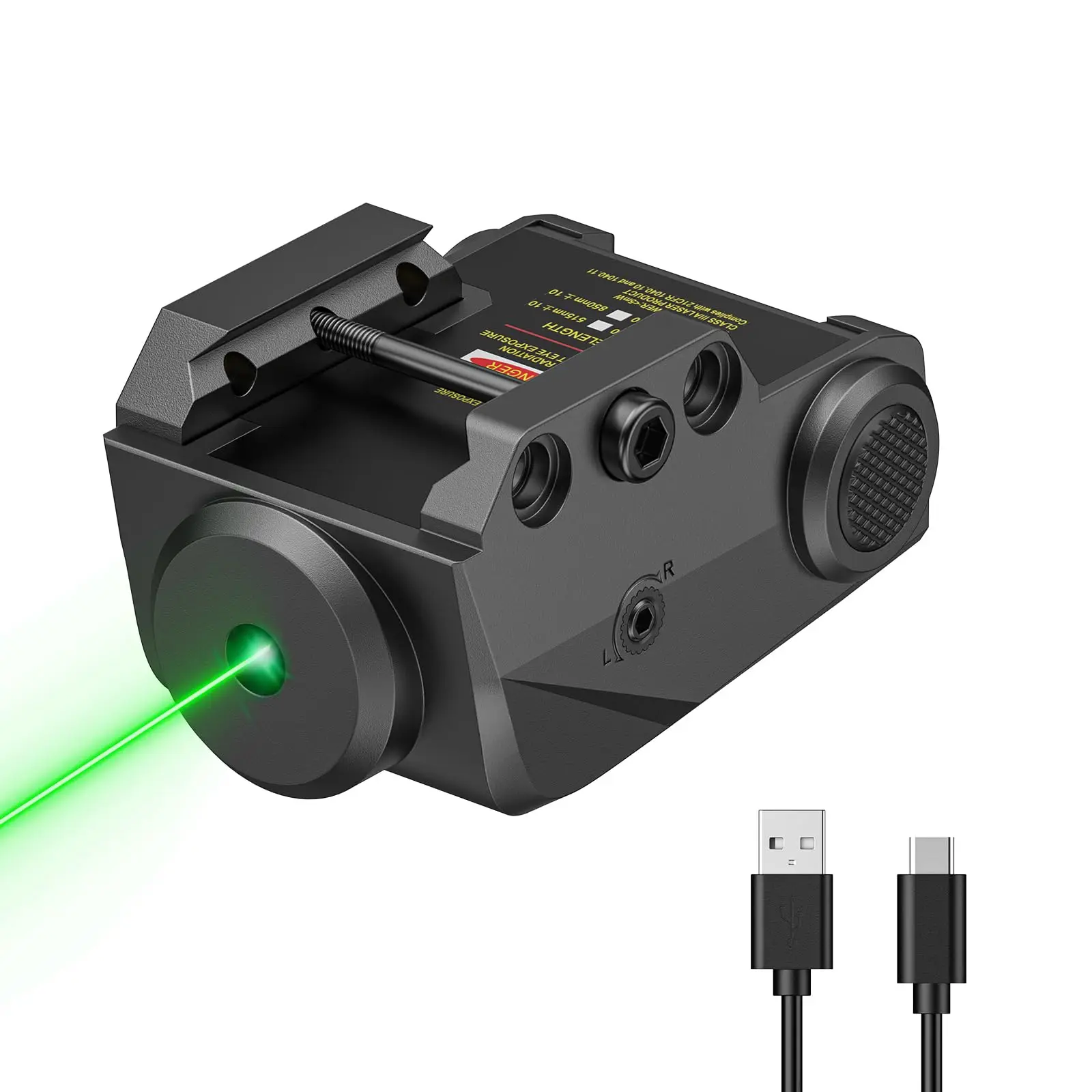 EZshoot Green/Red Laser Sight Sighting Brighter Upgraded Beam Ultra-Compact Fits Most Pistols  Rechargeable - view 3