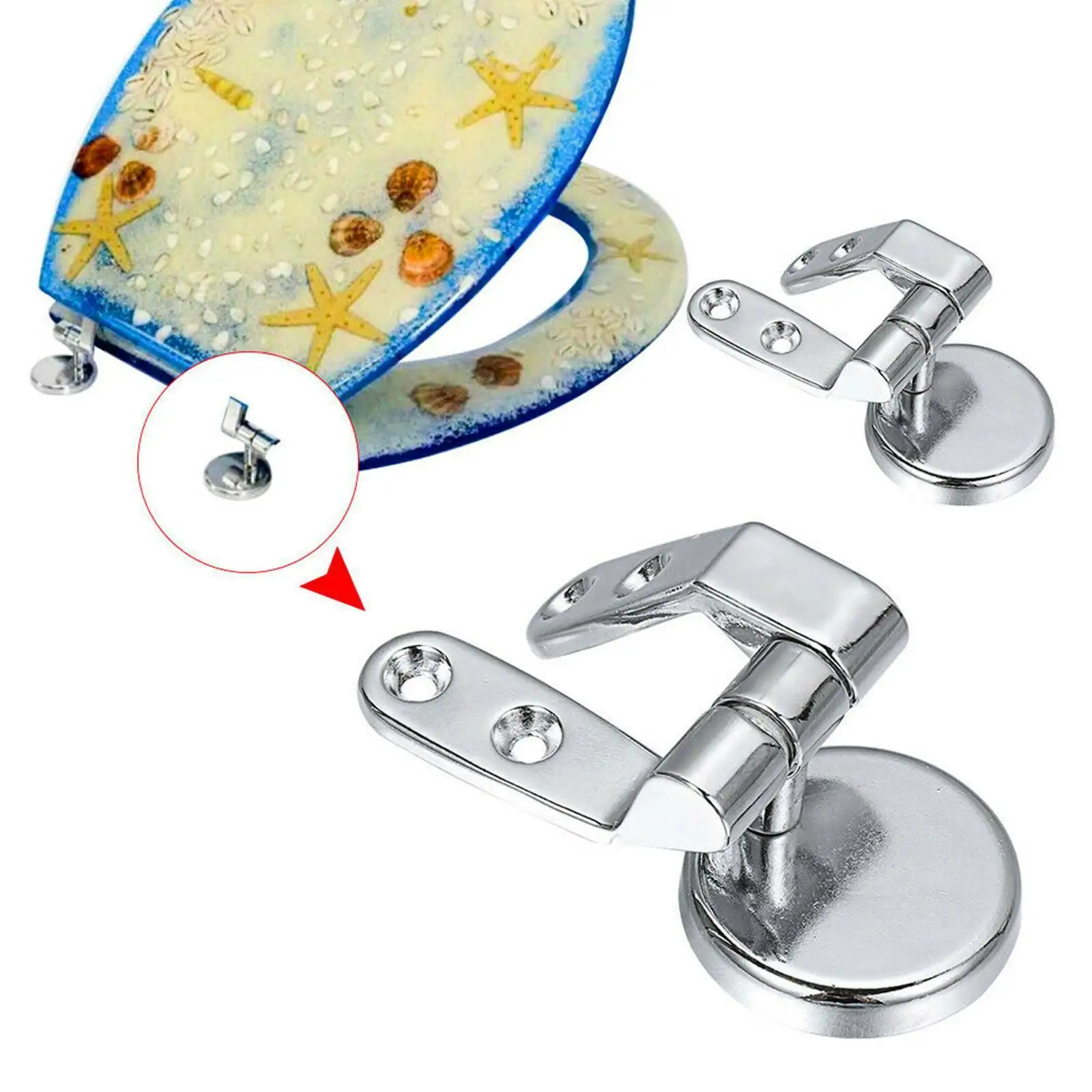 2 buah engsel dudukan Toilet pengganti Universal dengan fitting UK Stainless Steel bagian dudukan Toilet konektor pemasangan lampiran