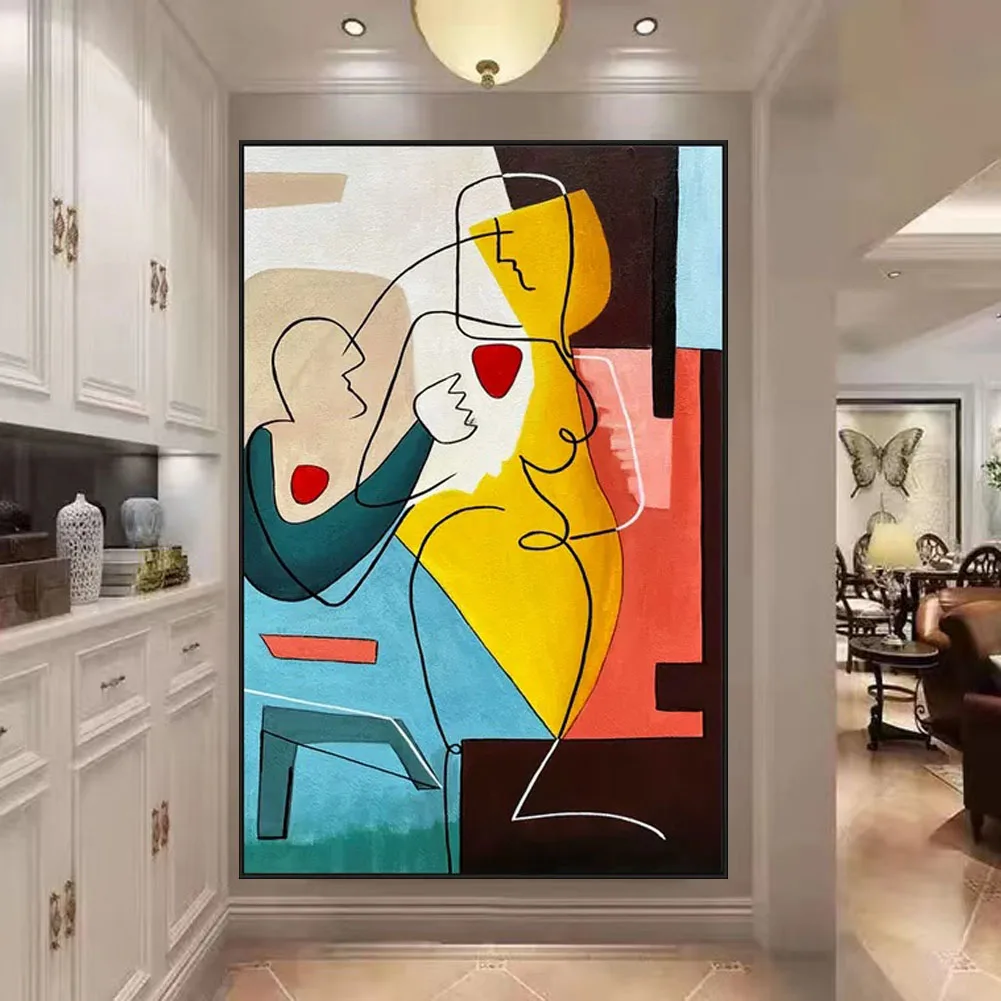 

100% Hand-Painted Picasso Oil Painting Famous Canvas Picture Works Color Wall Art Poster Artwork For Home Room Décor Mural Gifts