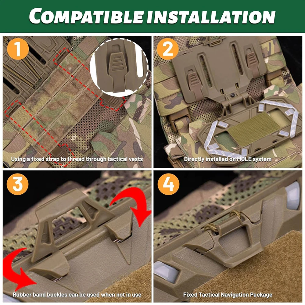 Vest Molle Folded Navigation Board Chest Molle Phone Map Holder Carrier Outdoor Sports Cellphone Gear Airsoft Vest Accessories