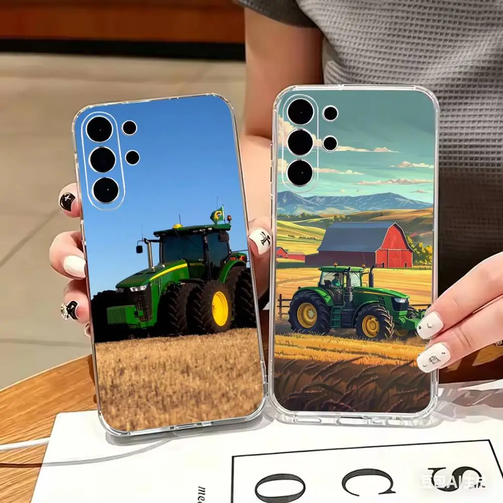 F-Farm Vehicle Tractor  Transparent TPU Shockproof Protection Phone Case For Samsung S 25,24,23,22,30,21,10,9,Ultra,Plus,Lite,FE