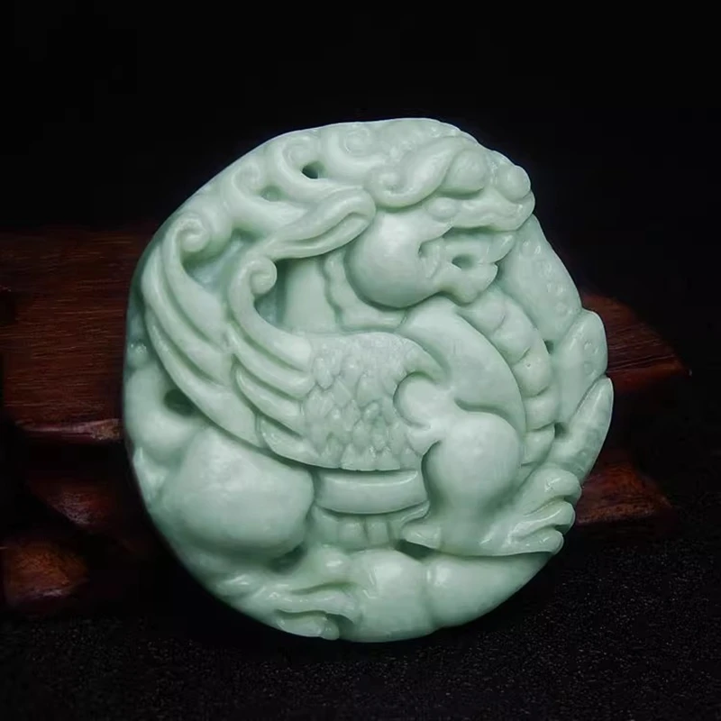 The natural Guizhou green Qilin pendant is a powerful gift for family members, symbolizing warding off evil