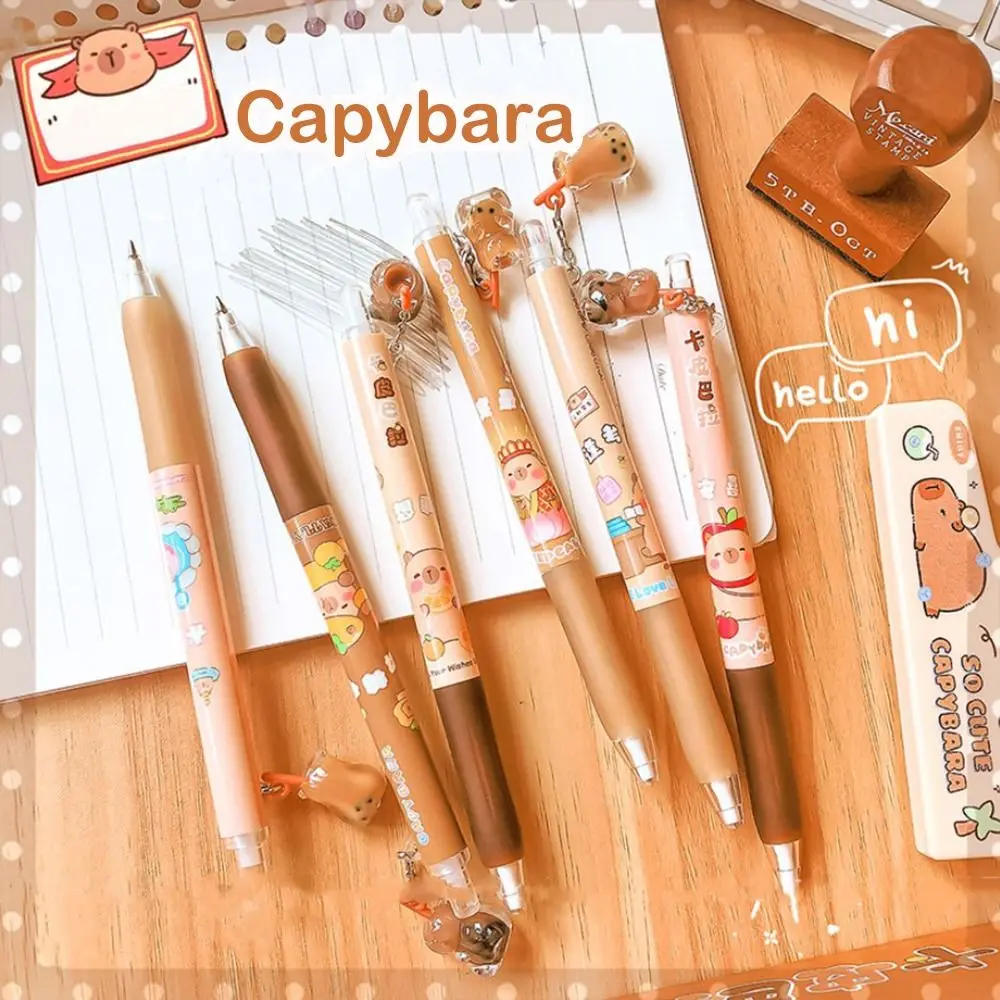 

Механический карандаш Kawaii Capybara, милый эстетический кулон, автоматический карандаш для рисования, пишущие животные, 0,5 мм, ведущий карандаш