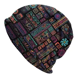 African Ethnic Tribal Art Pattern Bonnet Femme Cool Knit Hat For Men Women Autumn Winter Warm Africa Ankara Print Beanies Caps