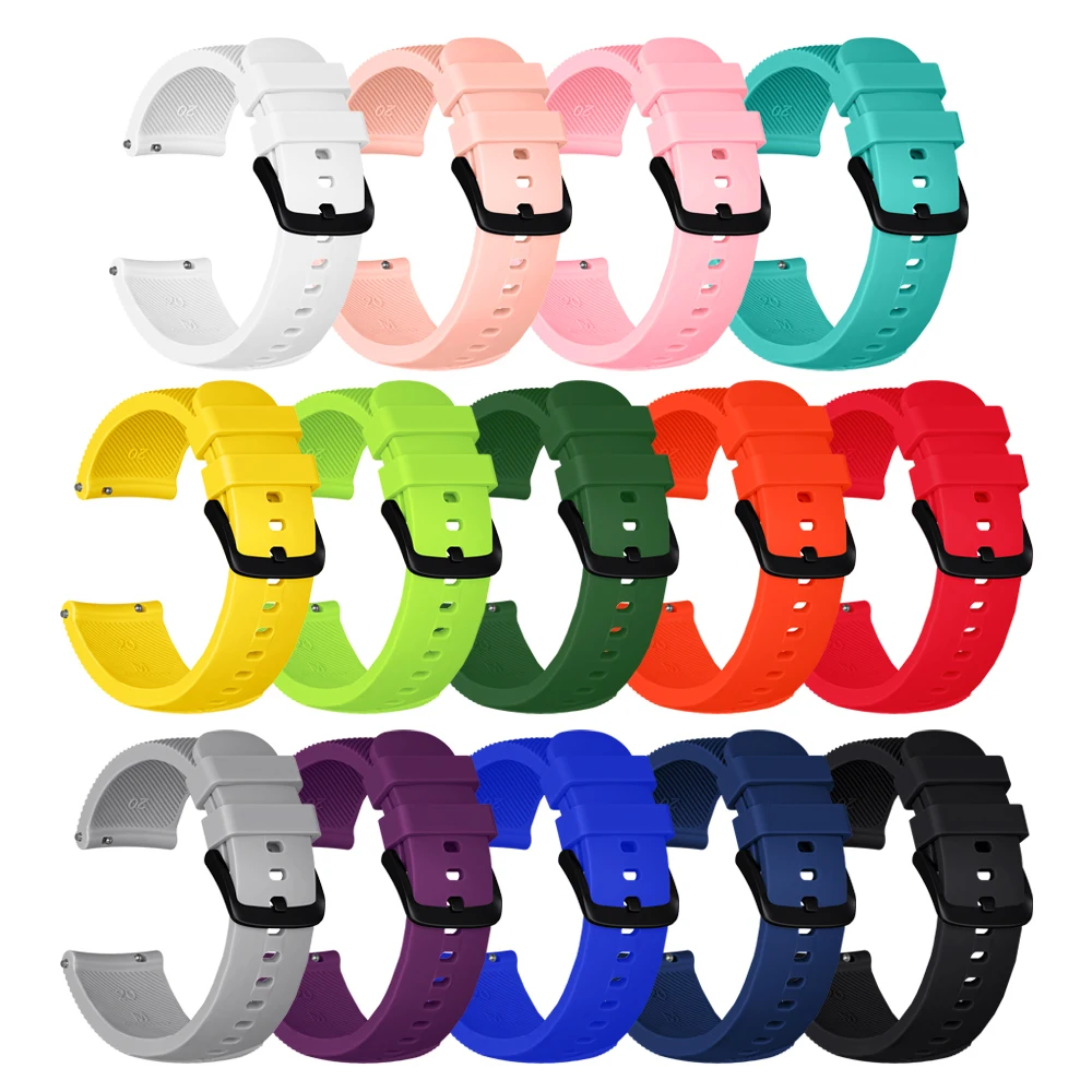 20mm cinta para samsung galaxy active 2/assista 3 41mm relógio de banda 4/4 clássico/46mm/42mm/3 engrenagem esporte silicone pulseira smartwatch