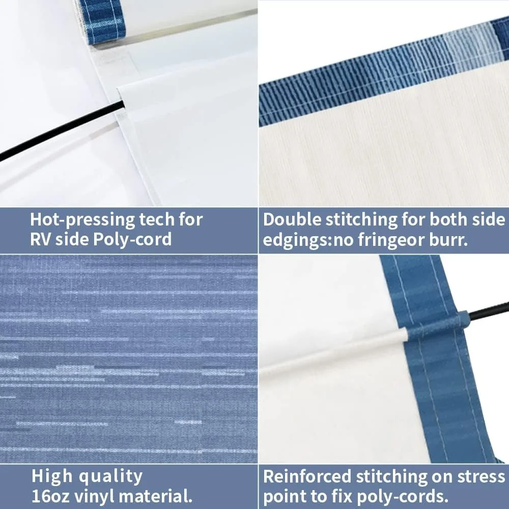 Tenda RV Manual Kit Lengkap Tenda Dapat Ditarik Modular Hitam untuk RV, Roda 5, Trailer Perjalanan, Tenda Trailer RV Motorhome