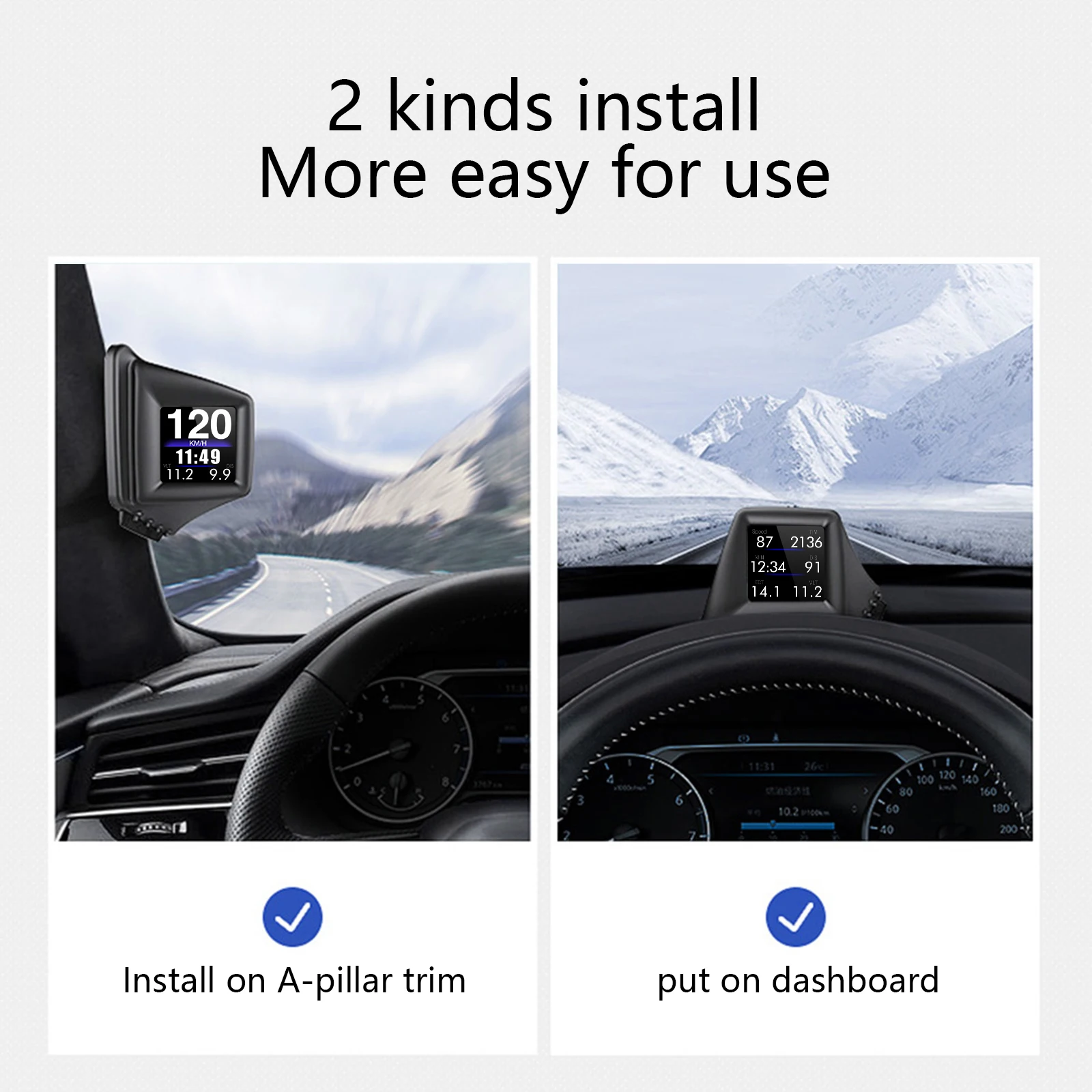 P8 HUD OBD2+GPS On-board Computer Head Up Display Car Tachometer Turbo Oil Pressure RPM Water Temp Speedometer