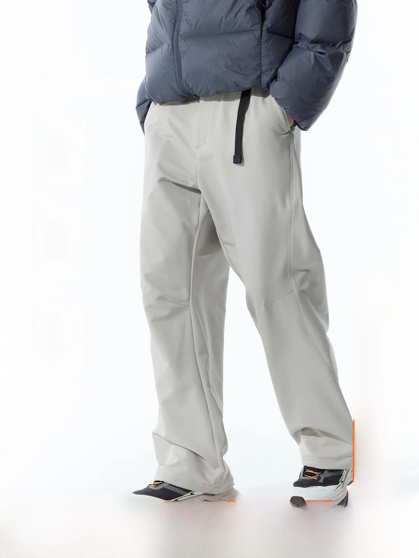 Resti Men's Fce Lined Thiened Straight Leg Casual Sports Pants Windproof Waterproof Warm Work Trousers for Winter
