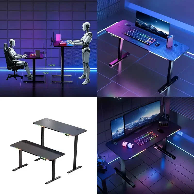 Modern Computer Desk with Cable Management | Space-Saving Gaming Workstation Table for Home Office, Dormitory & Bedroom Use