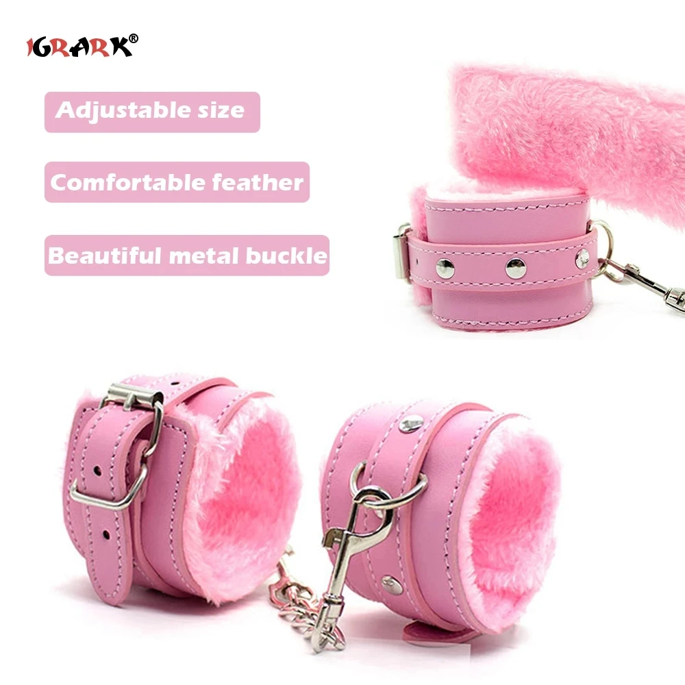 SM Slave Training Bondage Handcuffs Ankle Cuffs Couples Flirting Toys Body Resrtraint Handcuffs Gear Adult Erotic Accessories