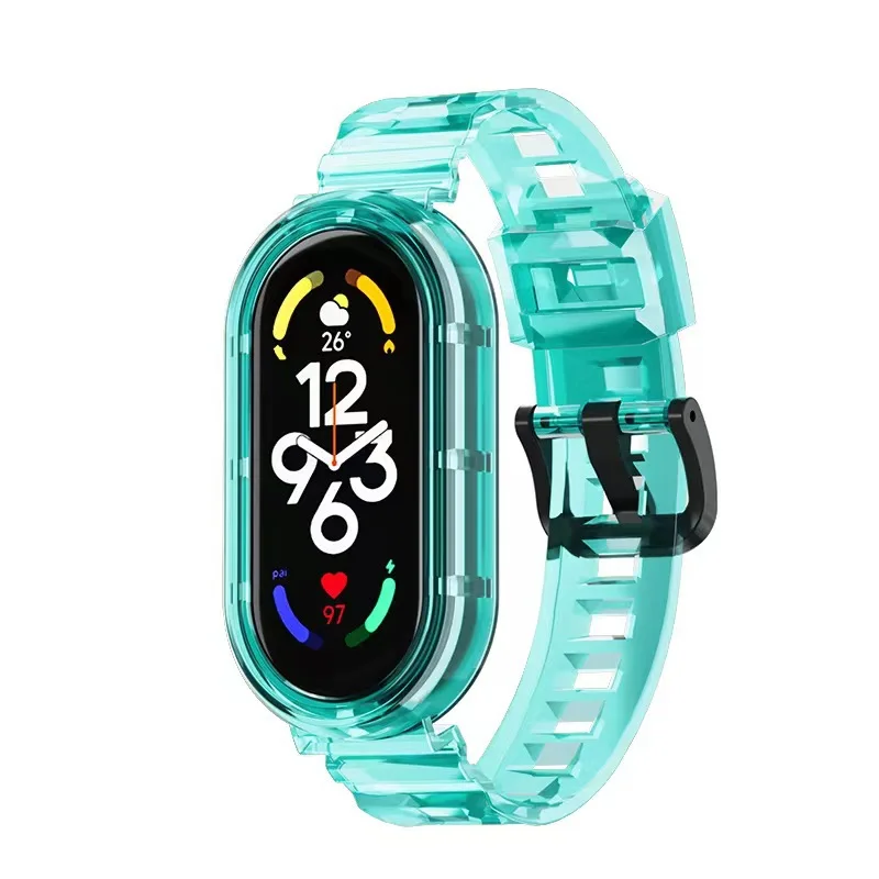 For Mi Band 8 Strap For Mi Band 3 4 5 6 7 8 Strap Transparent Glacier Edition Silicone Watch band Bracelet Sports Wrist