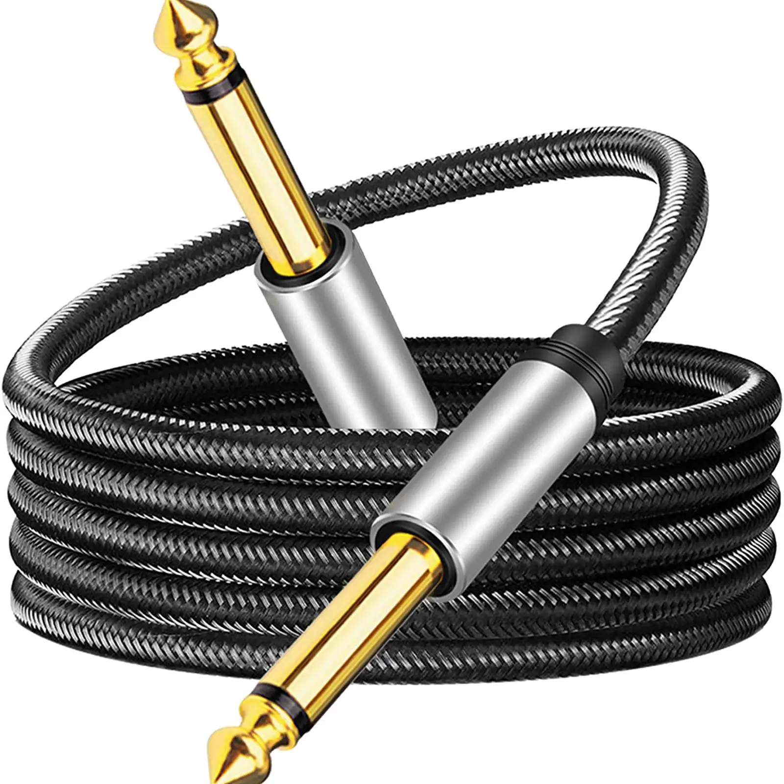 6.35mm Instrument Cable 1/4inch cable Guitar Patch Cords Stereo Audio Cable jack Male to Male for Keyboard