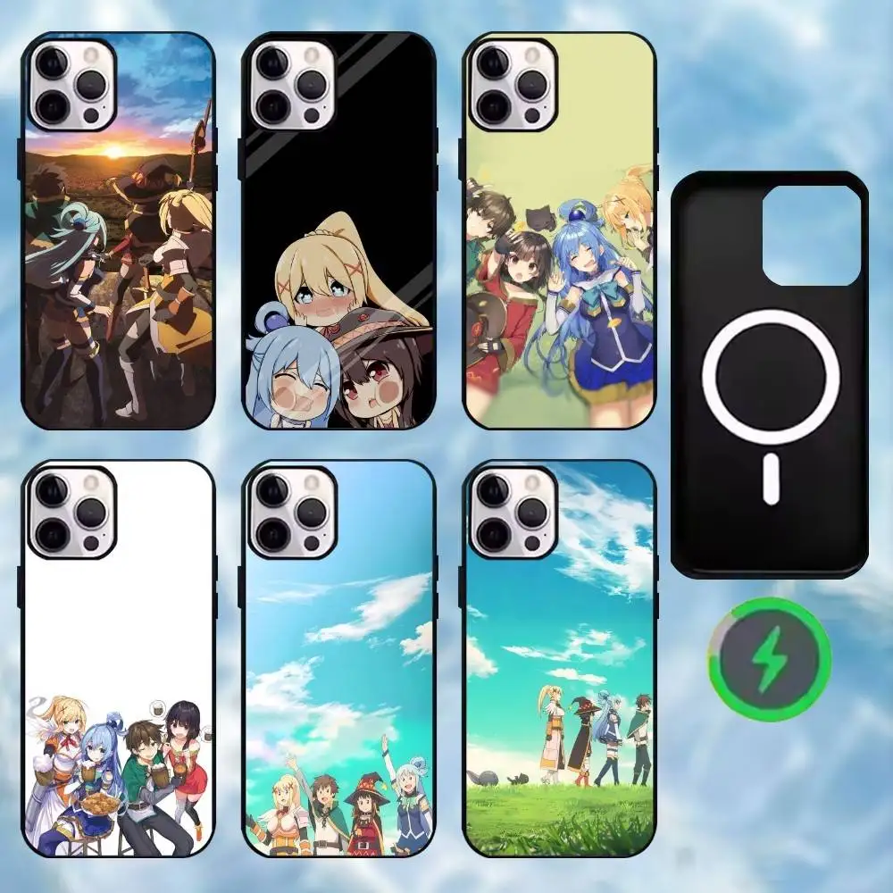 

Konosuba Anime Phone Case For iPhone17,16,15,14,13,12,11 Plus,For Magnetic Wireless Charge Cover