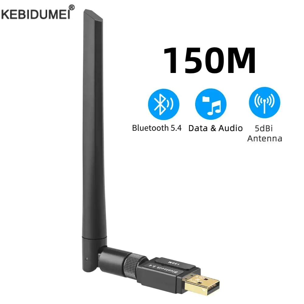 

150M USB Bluetooth 5.4 Adapter USB Bluetooth Dongle for PC Speaker Wireless Mouse Keyboard Audio Receiver Transmitter Adapter