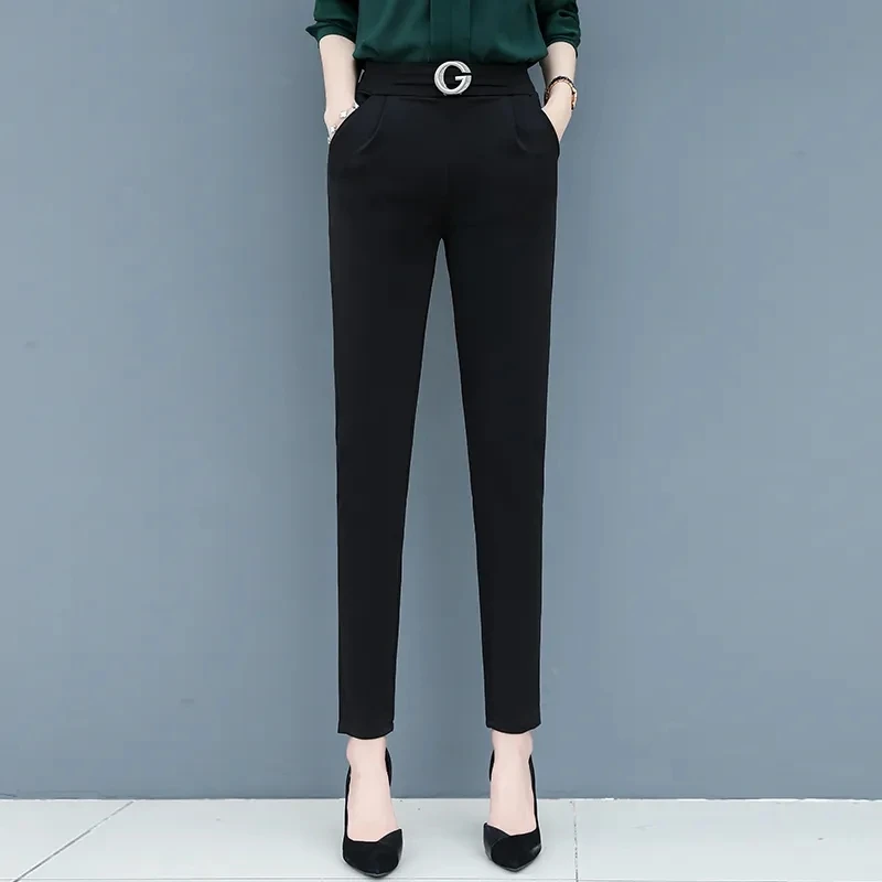 

High Waisted Pant 2024 Womens Spring Summer Trousers Suits Fashion Office Lady Elegant Casual Trousers Famale Harem Pants