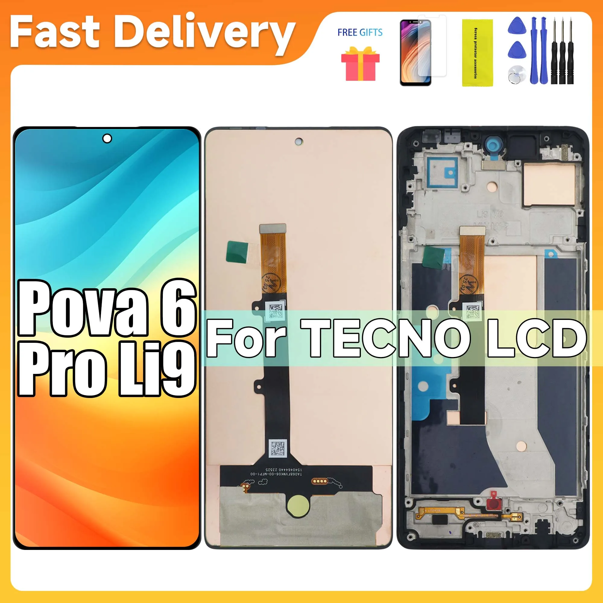 678-lcd-display-for-tecno-pova-6-pro-li9-screen-touch-digitizer-sensor-assembly-display-parts