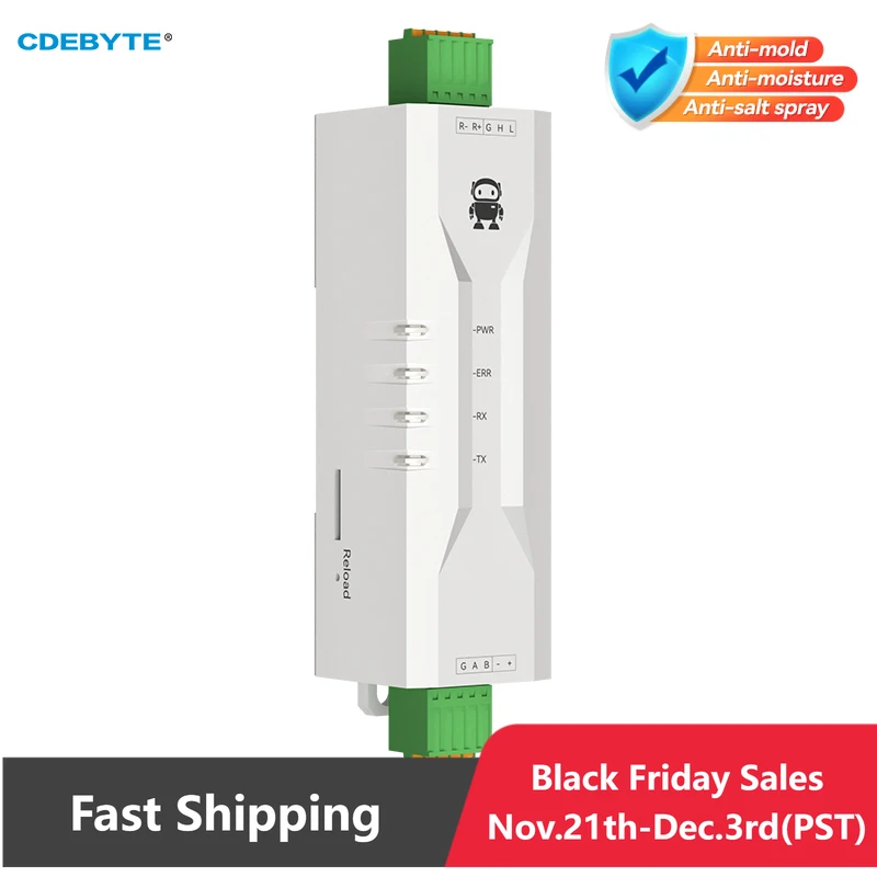 CAN to Serial Protocol Converter CAN to RS485 CDEBYTE ECAN-101 Modbus DC 8-28V Ultral-Small Size AT Command Rail Installation