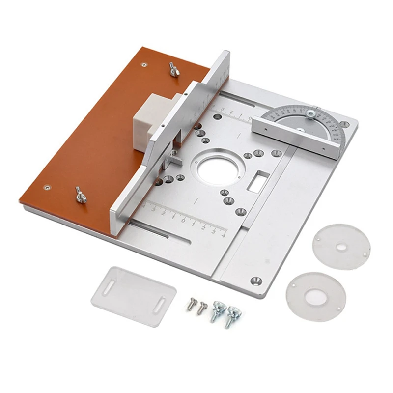

Aluminium Router Table Insert Plate Electric Wood Milling Flip Board With Miter Gauge Guide Set Table Saw Workbench-A Durable