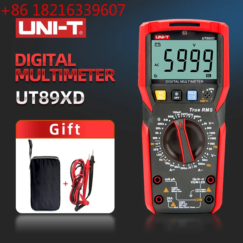 YAO UT89X UT89XD  UT89XE Professional Digital Multimeter True RMS NCV  Current AC DC Voltmeter Capacitance Resistance Teste