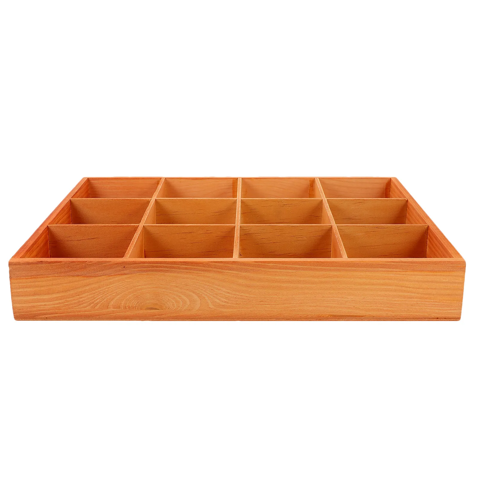 Multi-Grid Wooden Planter Tray for Indoor Outdoor Use Rustic Compartment Flowerpot Holder Organizer Storage Box Home Decor