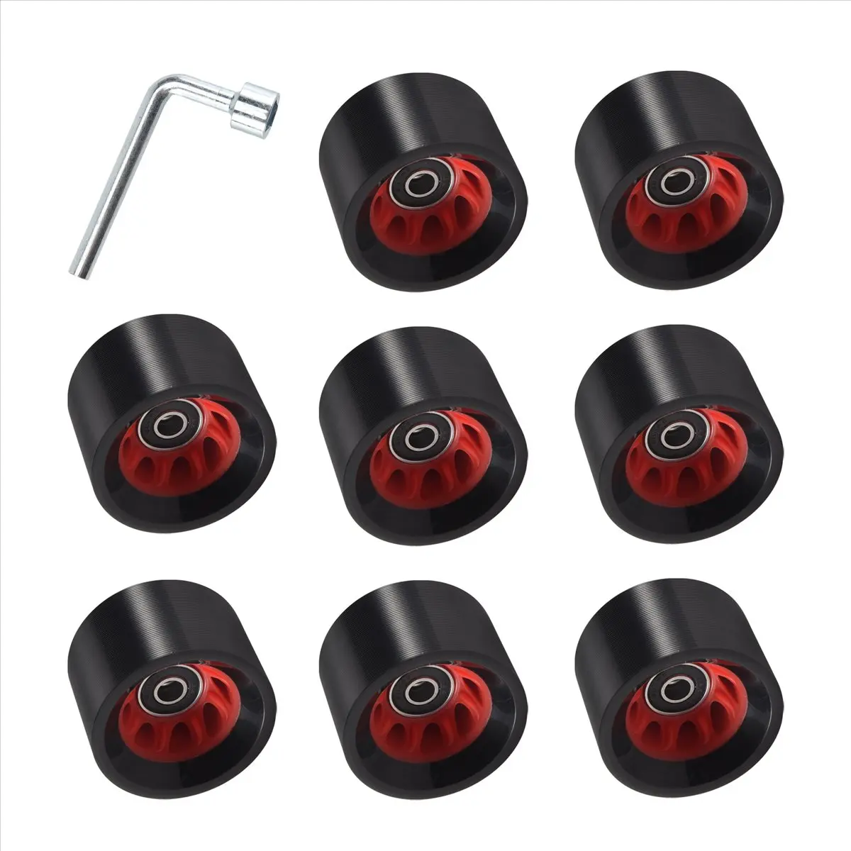 【STOCK】8Pack 95A 58mmx39mm,Indoor Quad Roller Skate Wheels,PU Wear-Resistant Wheels Double-Row Roller Skates Accessories