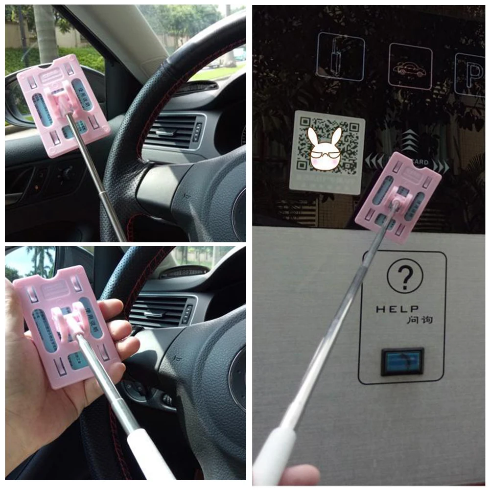 1pc Car Toll Card Stick Adjustable 20-65cm Touch N Go Stick Holder Touch And Go Toll Card Stick Holder TnG Stick
