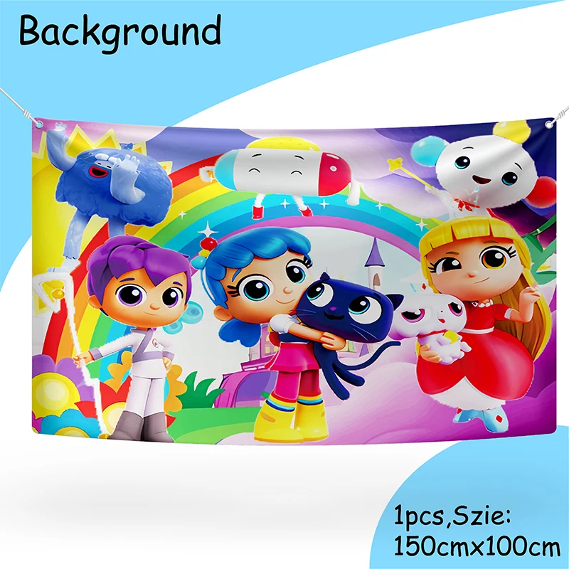 لوازم الحفلات ذات الرسوم المتحركة الحقيقية ومملكة قوس قزح أدوات المائدة العلوية للأطفال والرضع والبنات لتزيين حفلات أعياد الميلاد وحفلات استقبال المولود الجديد #6