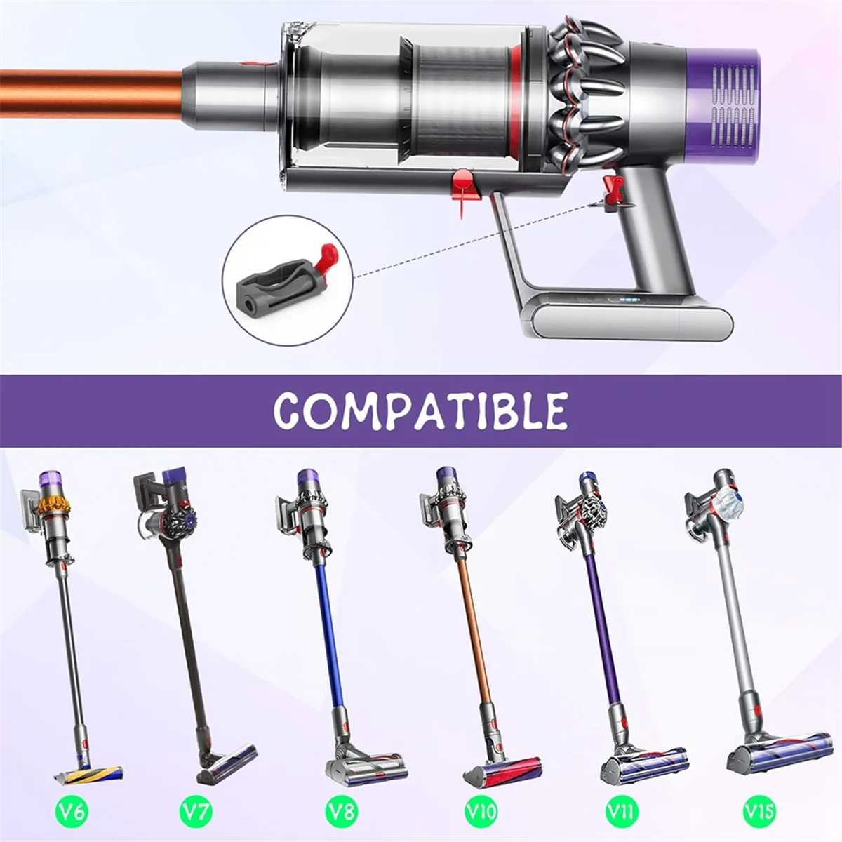 Interruptores de substituição para Dyson, V11, V10, controle do interruptor de fixação, botão de liberação atualizado