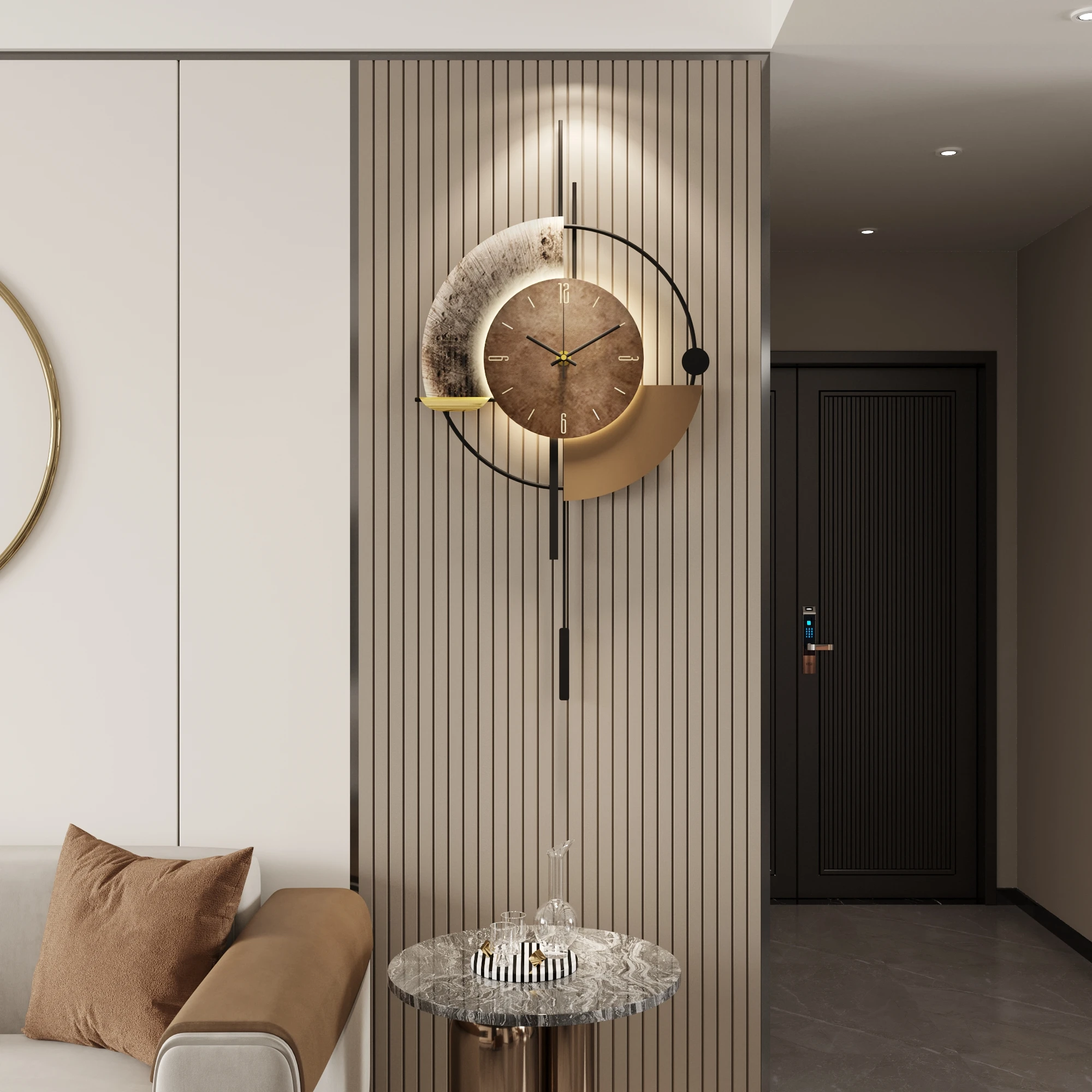 

Ogohua 2025 new high-end atmospheric clock wall clock living room background clock home decoration watch