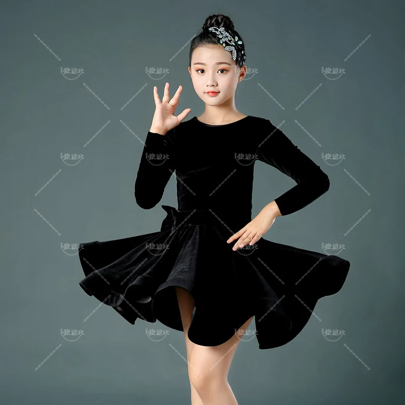 Latin Dance Costume for Girls Spring and Autumn Latin Dress Training Costume Samba Dance Performance Costume  Dance Skirt