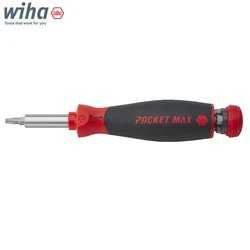 Wiha 45292 PocketMax Magnetic Screwdriver with Bit Magazine 1/4″ 8 Piece Bit Holding