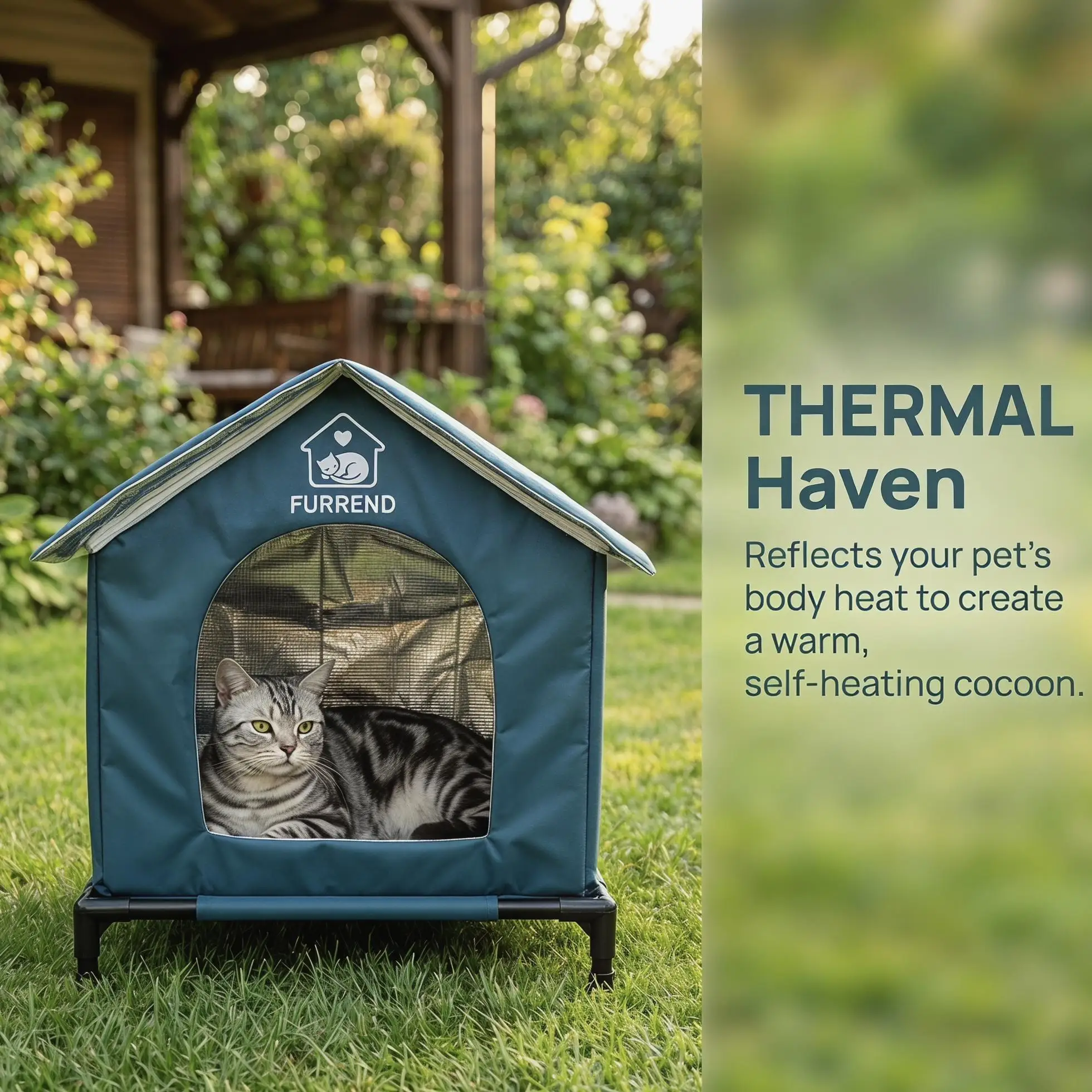 Waterproof Outdoor Pet House for Small Dogs Cats All-Season Oxford Dog Kennel Windproof Cat Shelter Scratch-Resistant Puppy Cave Tent Sturdy Washable Pet Bed Includes Warm Soft Blanket & Brackets view 4