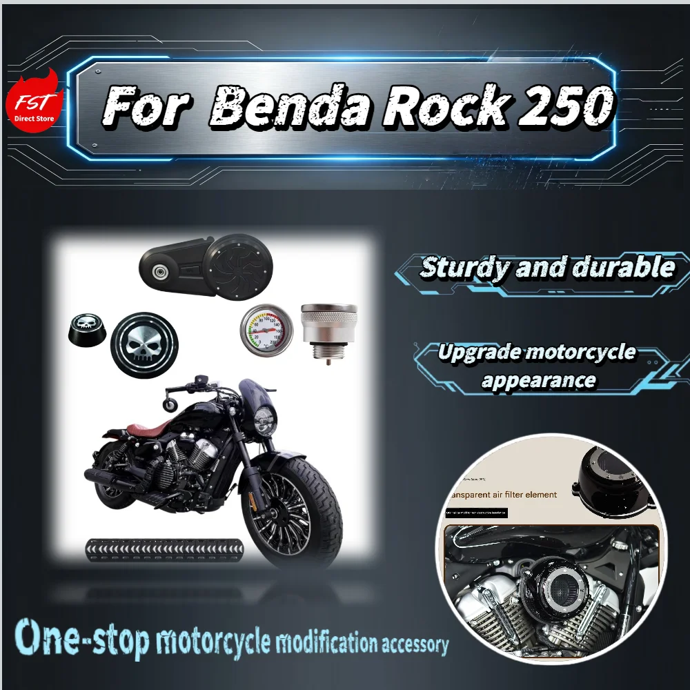 

For Benda Rock 250 Motorcycle Headlight Fairing Fuel Tank Side Cover Water Temperature Gauge Air Filter Element Modified