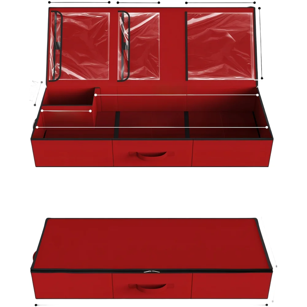 Large Foldable Oxford Christmas Wrapping Paper Storage Box Dustproof Organizer With Zipper For Wrap Rolls Ribbons Tool Bag