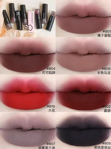 Imagen 2 del producto Lápiz Labial Hyntoor Mate, Suave, Efecto Niebla, Terciopelo, Punk, Nude, Negro, Gótico, Alta Pigmentación, Larga Duración, No se Transfiere