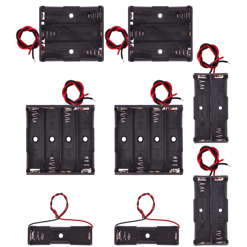 8Pcs AA Battery Holders with Wire Includes 1 AA Battery Holder 1.5V, 2 AA Battery Holder 3V, 3 AA Battery Holder 4.5V, 4 AA Batt