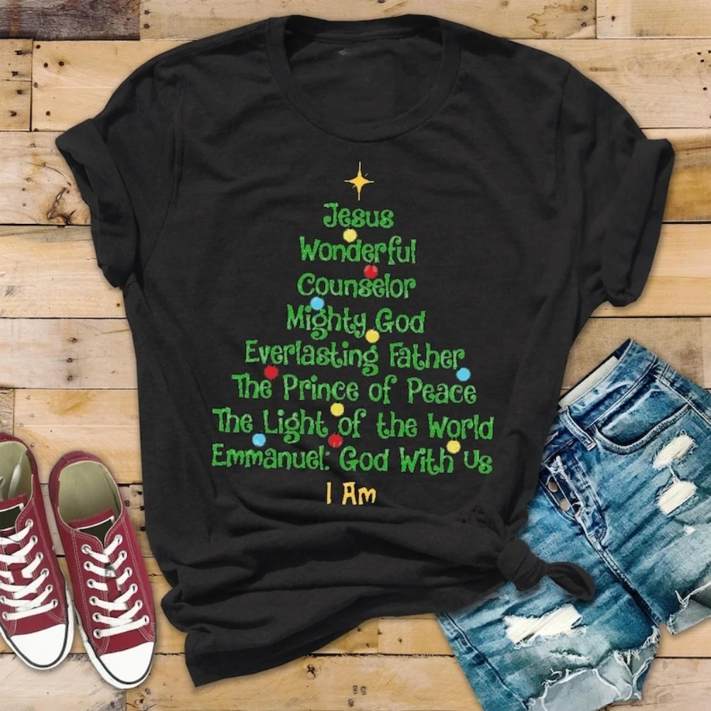 

Jesus Religious Christmas Shirt Faith Women Shirt Christmas Gifts Jesus Is The Reason Gift Harajuku Aesthetic Clothes