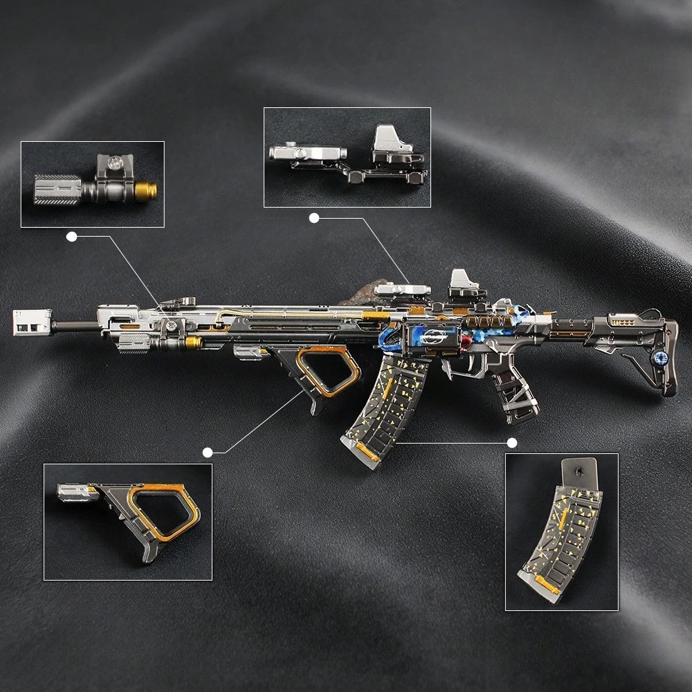 24cm Delta Force Toy Gun Tenglong Gradient Blue Detachable weapons Model Game Peripheral Desktop Ornament Collectible Boys Gifts